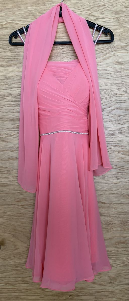 Vestiti: Sommerliches, korallfarbenes Kleid mit Schal – Nuovo (secondo la descrizione) da Zermatt venduto da michuti78 1