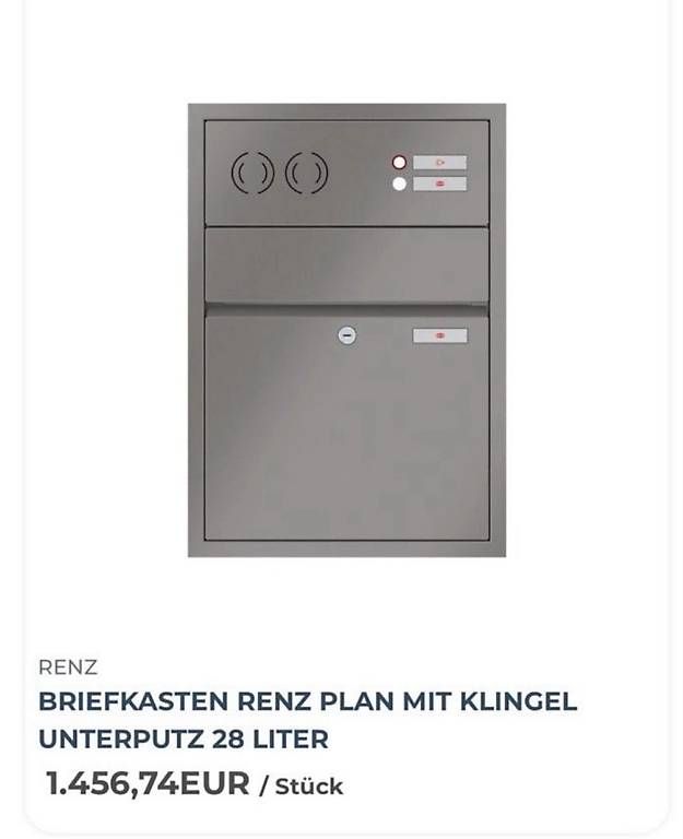 Altro per la casa: Renz Briefkasten Neu – Usato da Neuhausen venduto da elj_wwv7 1