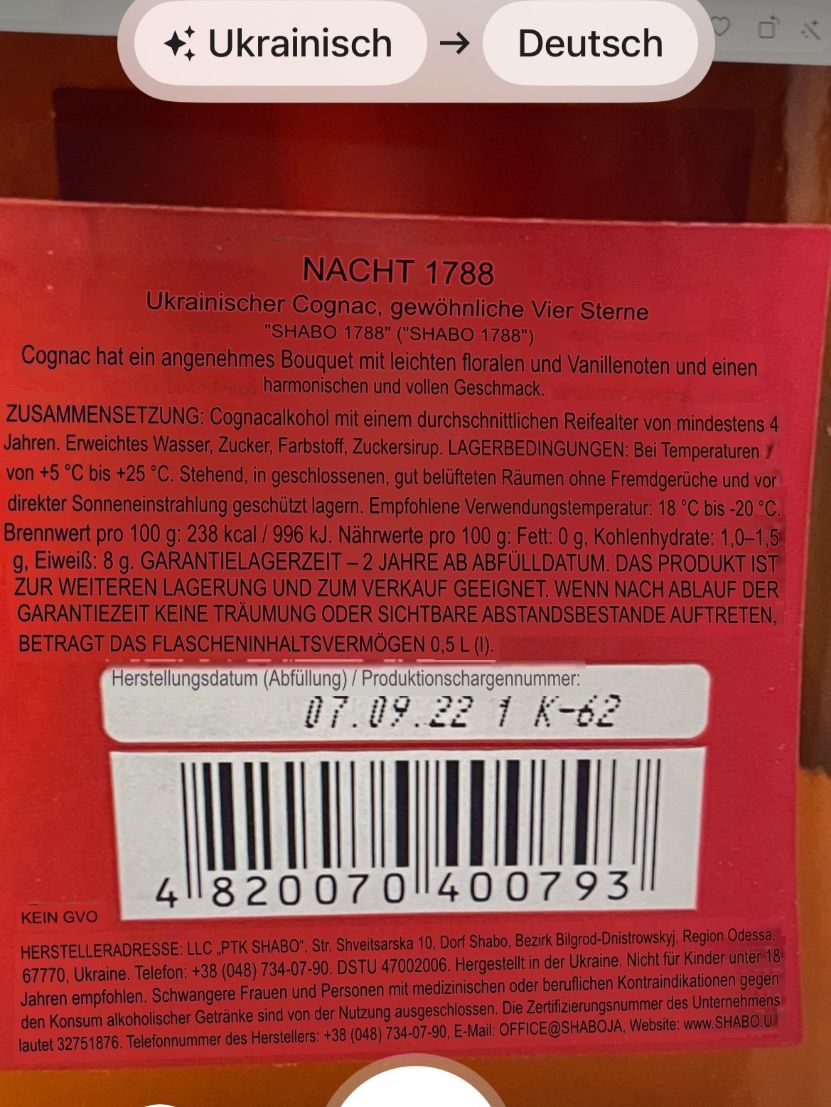 Bevande alcoliche: Ukrainischer Cognac ungeöffnet – Nuovo (secondo la descrizione) da Winterthur venduto da moschtli20 3
