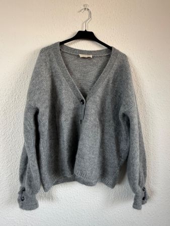 Sézane La Maille Grey Mohair & Wool Cardigan – Size S
