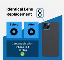 Back Rück Kamera Glas Linse Ersatz für iPhone 15 puls