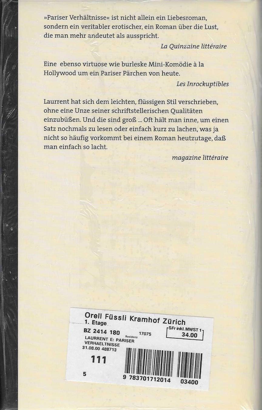 Livres: Eric Laurent - Pariser Verhältnisse – Neuf avec emballage d'origine à Flims - Dorf par Stagediver 1