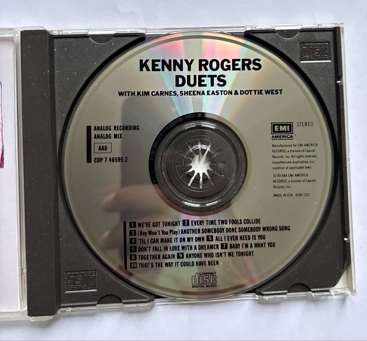 CD: CD Kenny Rogers "Duets", Kim Carnes NM/VG+ – Usato da Neuchâtel venduto da Deivid2 2
