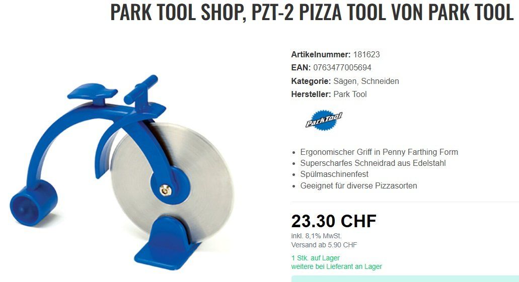 Coltelli da cucina: Park Tool Pizzaschneider – Nuovo e nell'imballaggio originale da Uerkheim venduto da Kaufoption 2
