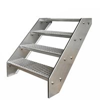 Stahltreppe 4 Stufen 140x76cm verzinkt