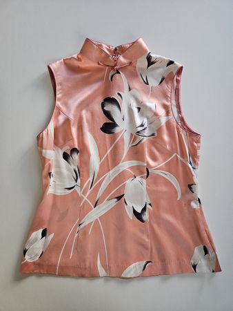 Rosa Qipao Seidenbluse 100% Maulbeerseide wie neu Gr. S/M
