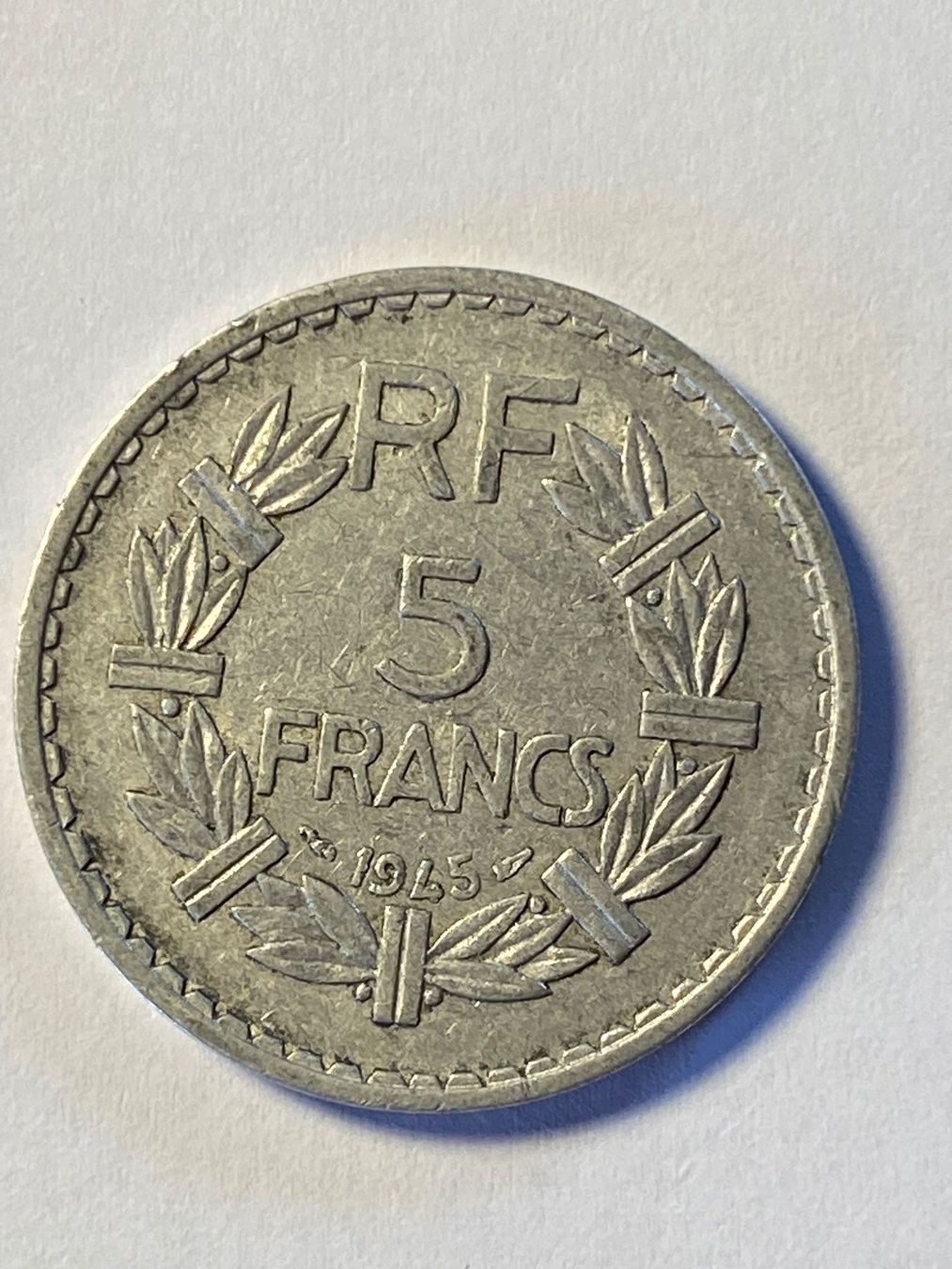 Tutti le monete: 5 francs 1945 republique francaise – Usato da Rosshäusern venduto da Reb_87sr 3
