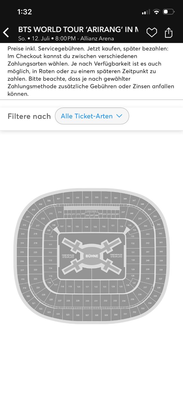 Biglietti: BTS Arirang Tour München – Nuovo (secondo la descrizione) da Lohn-Ammannsegg venduto da _noemi_. 1