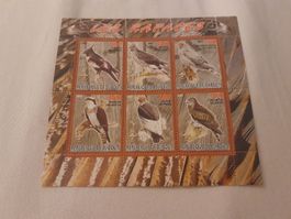 Rare feuille de timbres - Rapaces de Djibouti, impeccable!