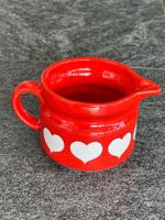 Rotes Milchkännchen Wächtersbach Keramik Herzen Rahmkännlein