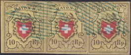 Rayon II, Dreierstreifen T.17+18+19 D-RO breitrandig 1'500.-