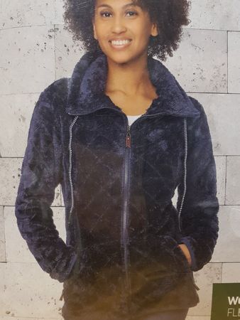 Kuschelige Damen Fleecejacke blau-grau Gr. XL