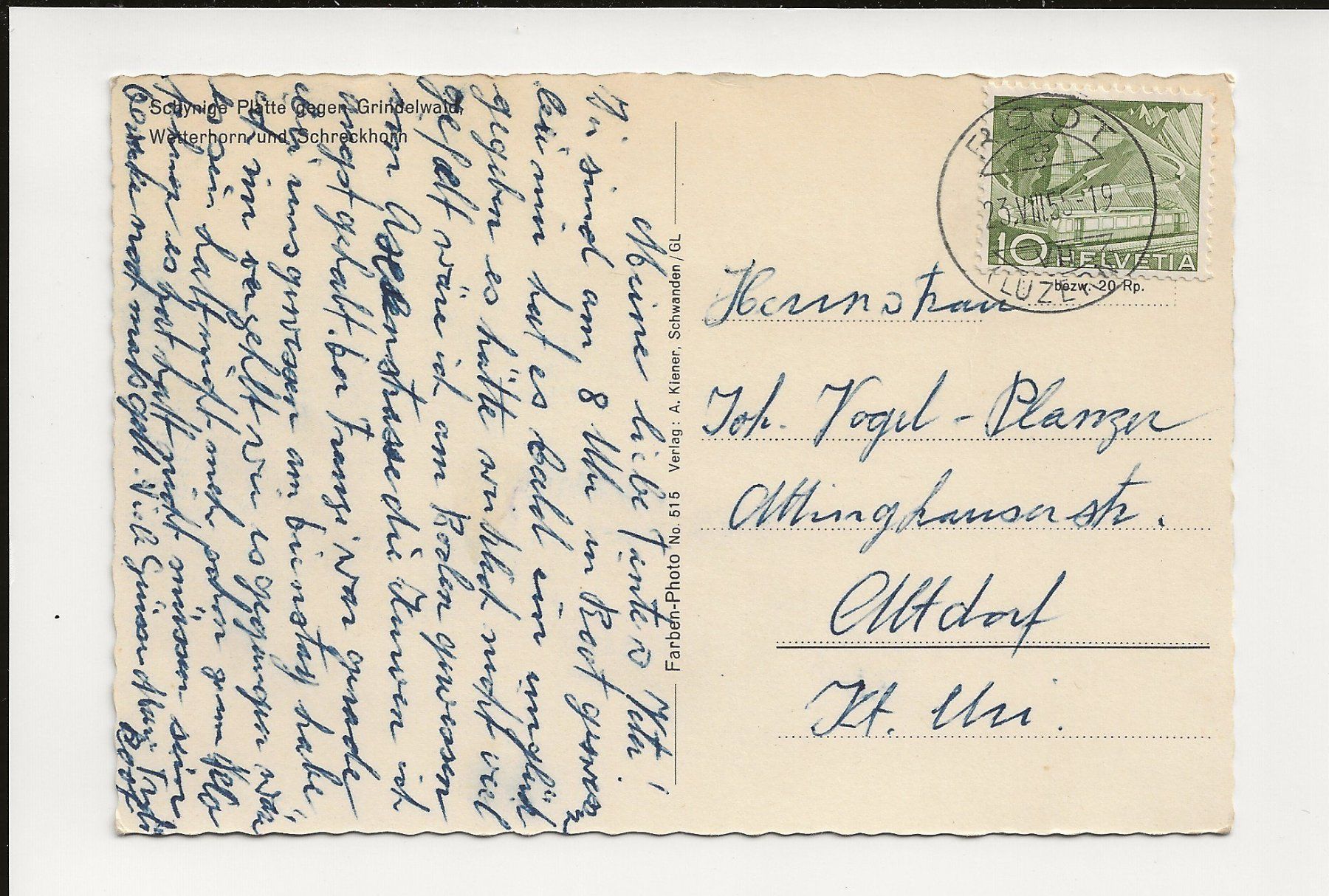 Cartoline postali: AK 1955 Schynige Platte sehr belebt – Usato da Greifensee venduto da 315WDO 1