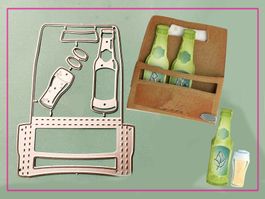 Bierflaschen / Bierglas und Box - Stanzschablone
