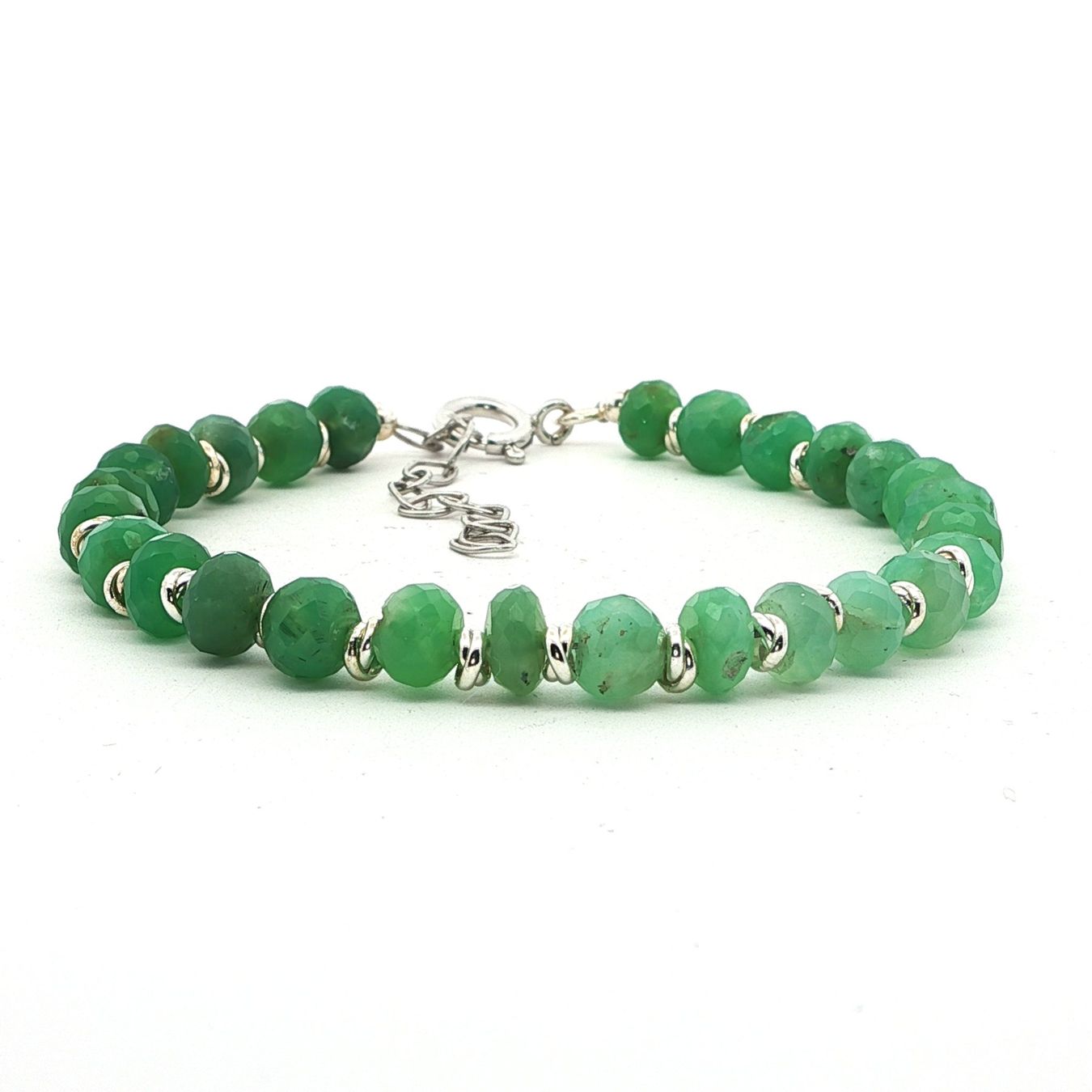 Olga Ribler Bracciali & Braccialetti: Unikates Silber Armband mit Chrysopras – Nuovo (secondo la descrizione) da Luzern venduto da Schmuckoutlet 1