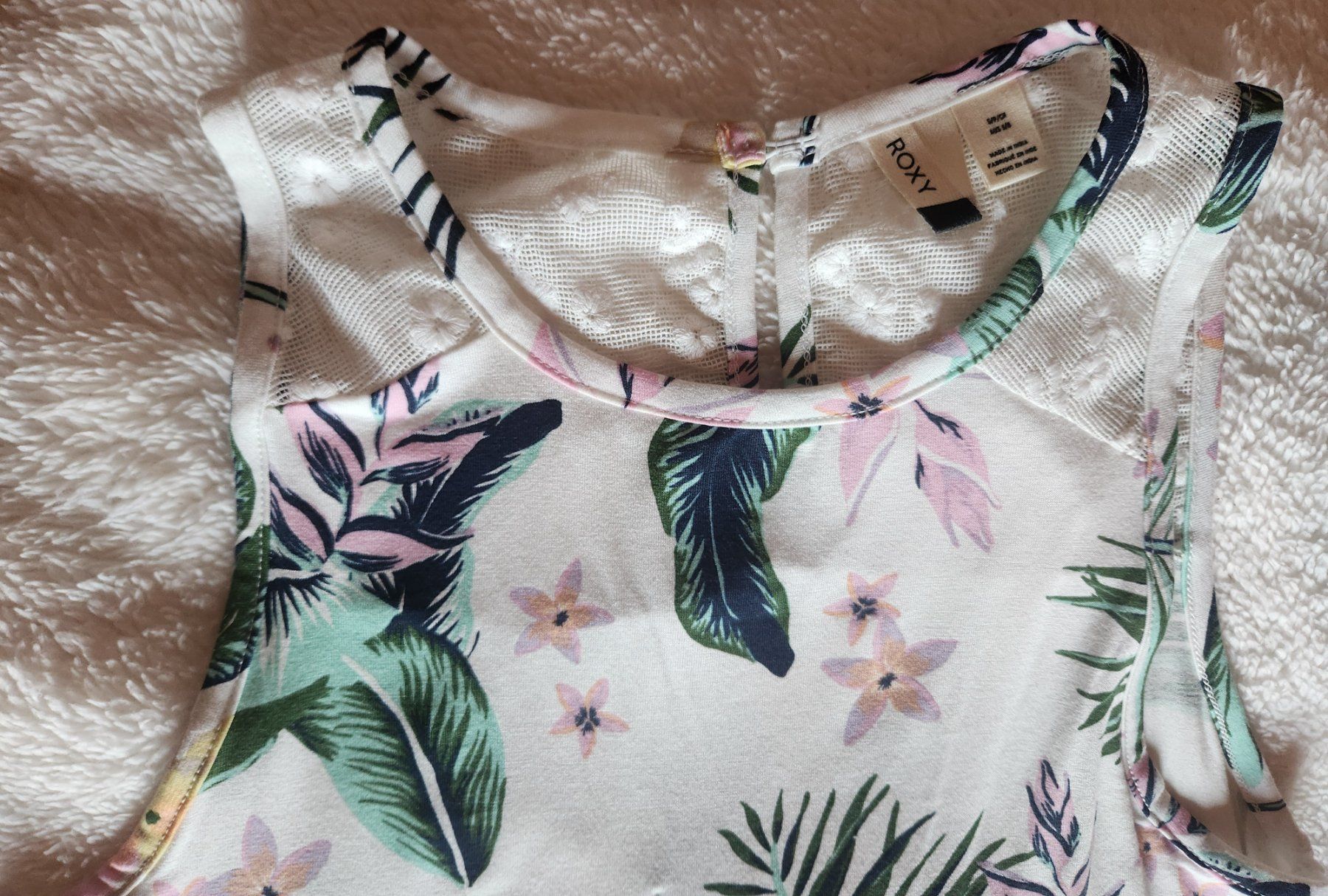 Roxy Kleider: Robe Roxy imprimé tropical blanc taille S new – Neu (gemäss Beschreibung) aus Neuchâtel von Virg30 3