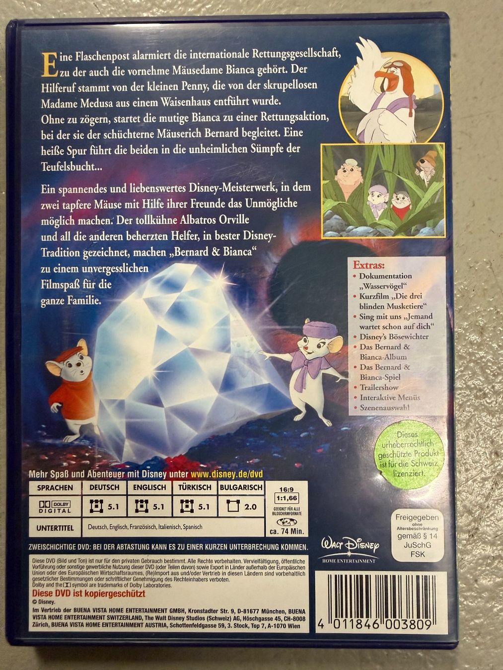 Tutti i DVDs: Disney Bernard & Bianca - Die Mäusepolizei DVD – Usato da Dürnten venduto da elload 1