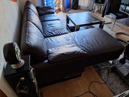 Elegante Echtleder Couch/ Sofa, braun, Top Zustand!