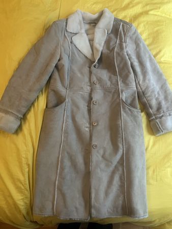 Manteau en cuir véritable taille 38 beige