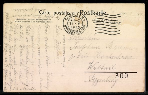 Cartoline postali: AK St. Gallen, Markt mit Hotel Hecht – Usato da Berlin venduto da bartko-reher 1