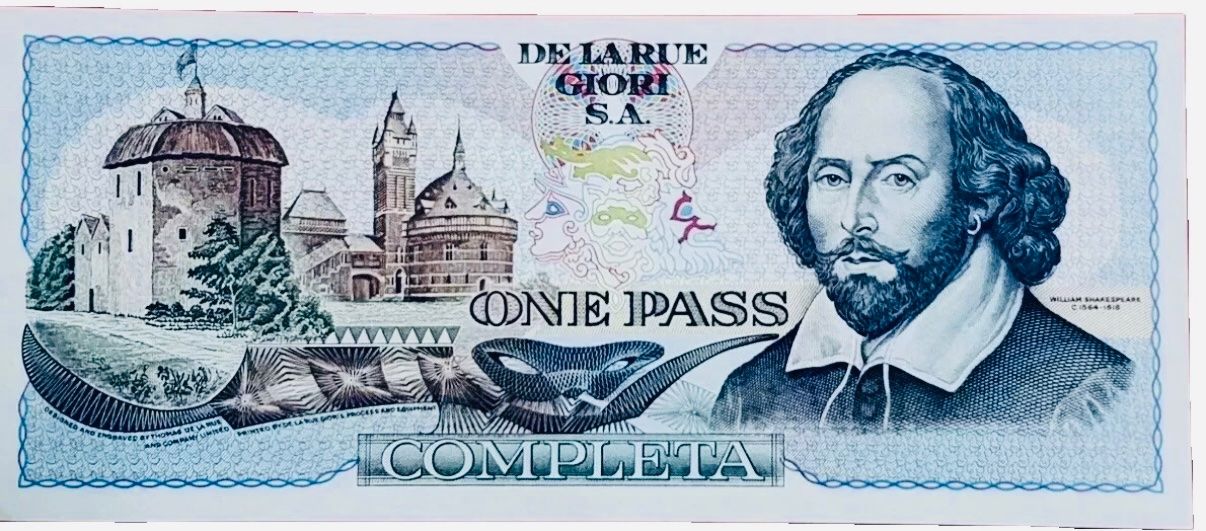 Billets de banque: **Specimen/Testnote Shakespeare Banknote in Top** – D'occasion à Langrickenbach par MeUs74