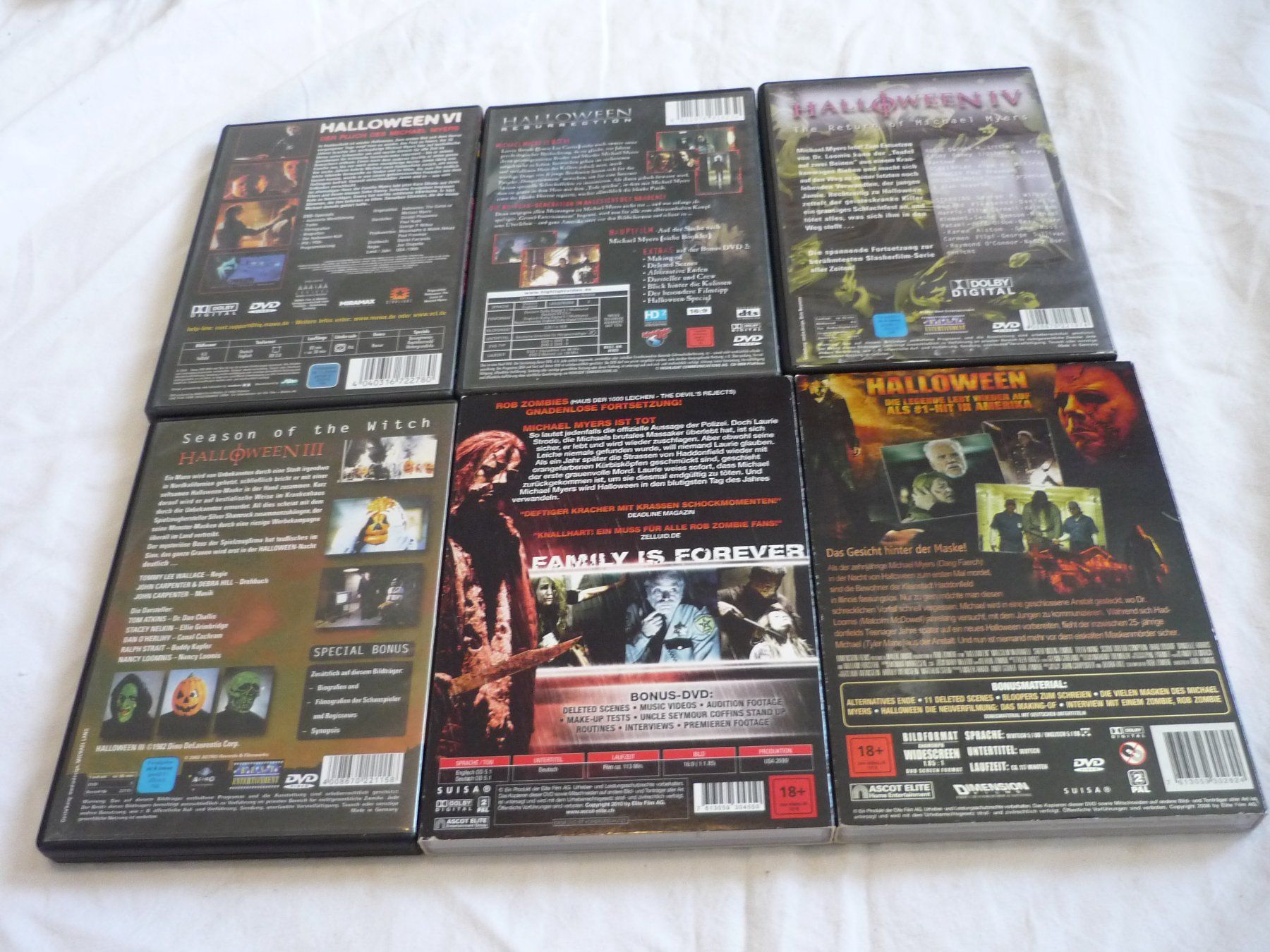Alle DVDs: 6x DVD Horror - Halloween div -  Sammlung – Gebraucht aus Beringen von zzRegal 2