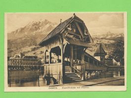 Luzern, Kappelbrücke mit Pilatus