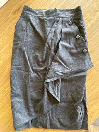 Jupe Max Mara Taille 36 Laine Vierge Grise Chic Automne Hive