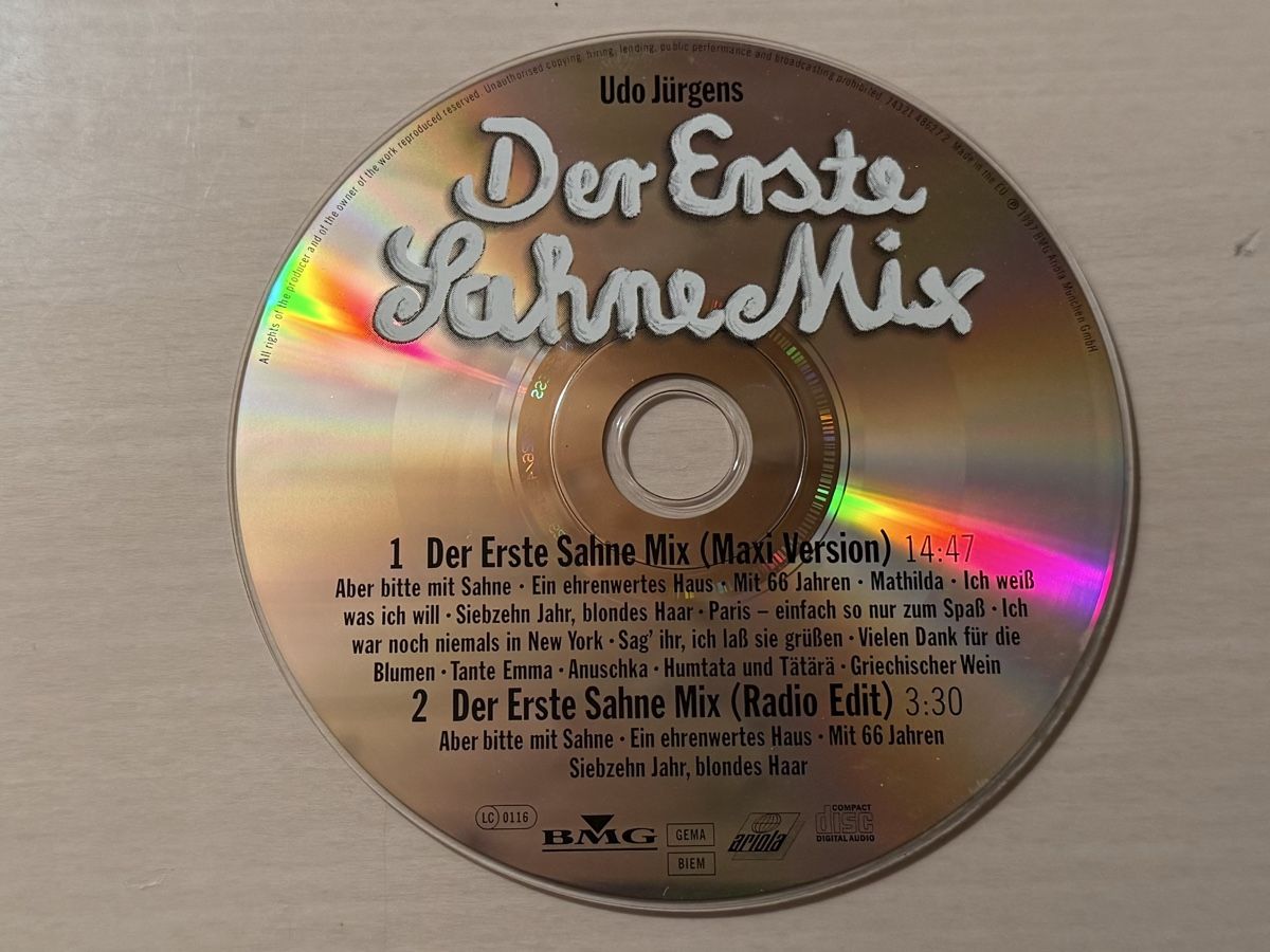 CD: Udo Jürgens - Der Erste Sahne Mix CD – Usato da Oberried Brienz venduto da Chyara 2