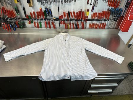 Tommy Hilfiger Hemd Organic Oxford blau weiss gestreift
