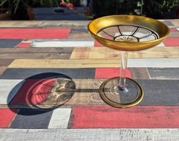 Prachtvolle Art Déco Glasschale mit opulenter Goldmalerei