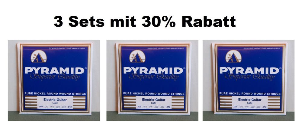 Pyramid Nickel Light E-Gitarrensaiten – Satz .010-.046, Nickel-Stahl Umsponnen, Für Rock & Metal