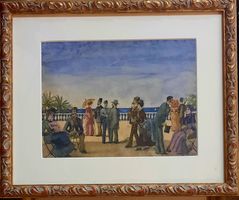 EMILIE GAUTIER  GOUACHE DATÉE 1884 