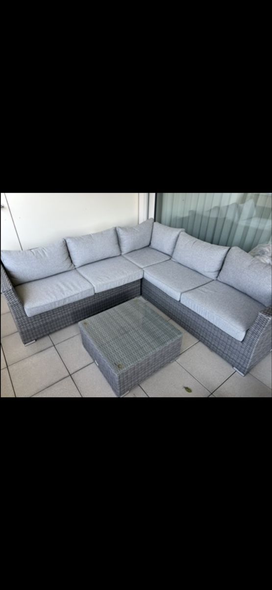 Poltrone: Gartenlounge Set ACA Rattan grau 4 Teile Tisch Sofa Eckteil – Usato da Buchs AG venduto da ilhan01 3