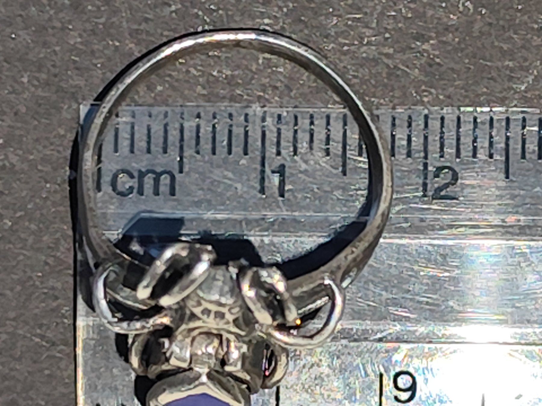 Bagues: Gothic Spinnenring 925 Silber Giftring Ring blauer Stein – D'occasion à Bettingen par hamau2012 3