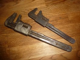 2 Coole Antike Engländer Schraubenschlüssel 24 / 19 cm