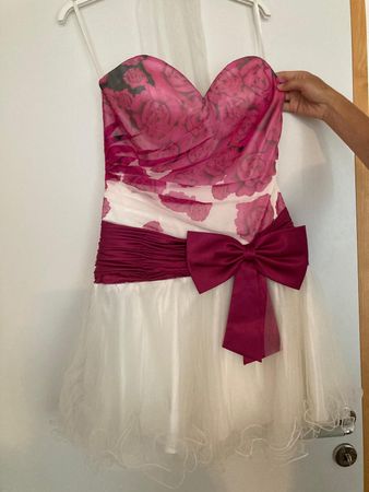 Ballkleid/Abendkleid mit Rosenmuster, Grösse 36/S,