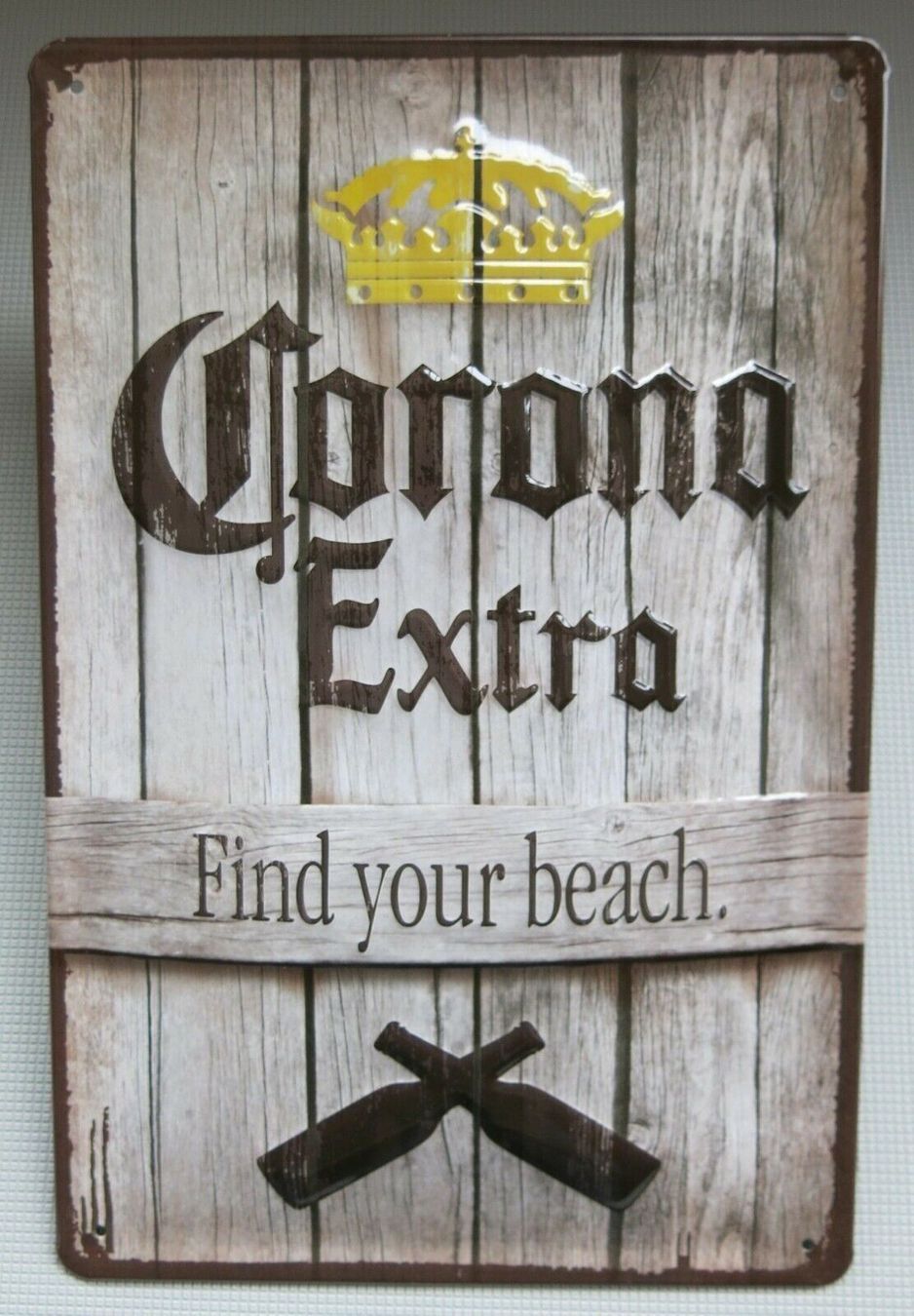 Corona Extra Insegne: Blechschild 3D-CORONA EXTRA-FIND YOUR BE – Nuovo e nell'imballaggio originale da Rupperswil venduto da big-one-sale