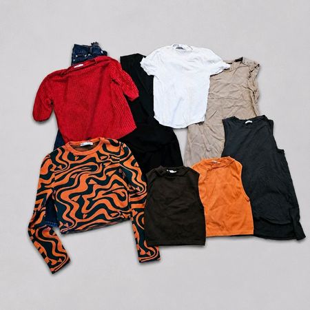 ZARA Paket 9tlg Gr. Gr. S Business Chic Jeans Kleid Shirts