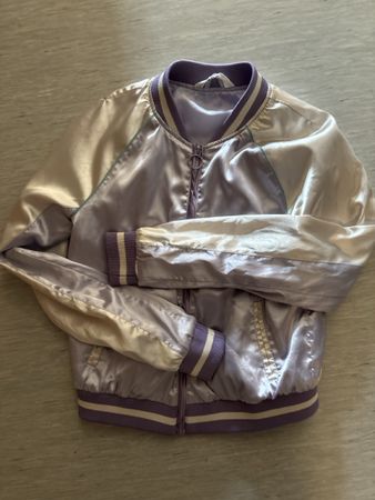 Mädchen Jacke, Lila/Weiss, Gr. 164, Perfekt für den Übergang