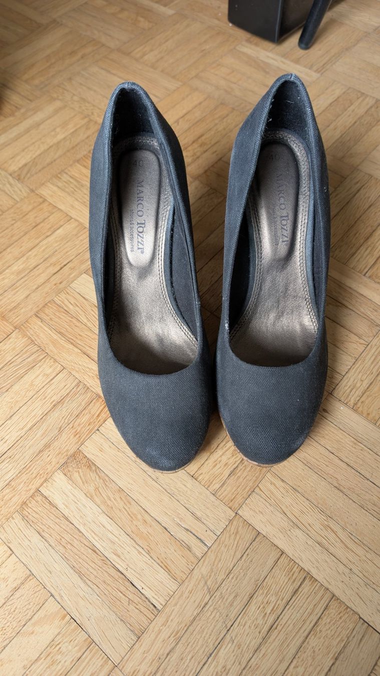 Damenschuhe: Marco Tozzi Keilpumps, dunkelgrau, Grösse 40 – Gebraucht aus Winterthur von pk-86