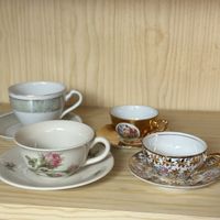 Lot de 4 tasses à café vintage porcelaine Langenthal