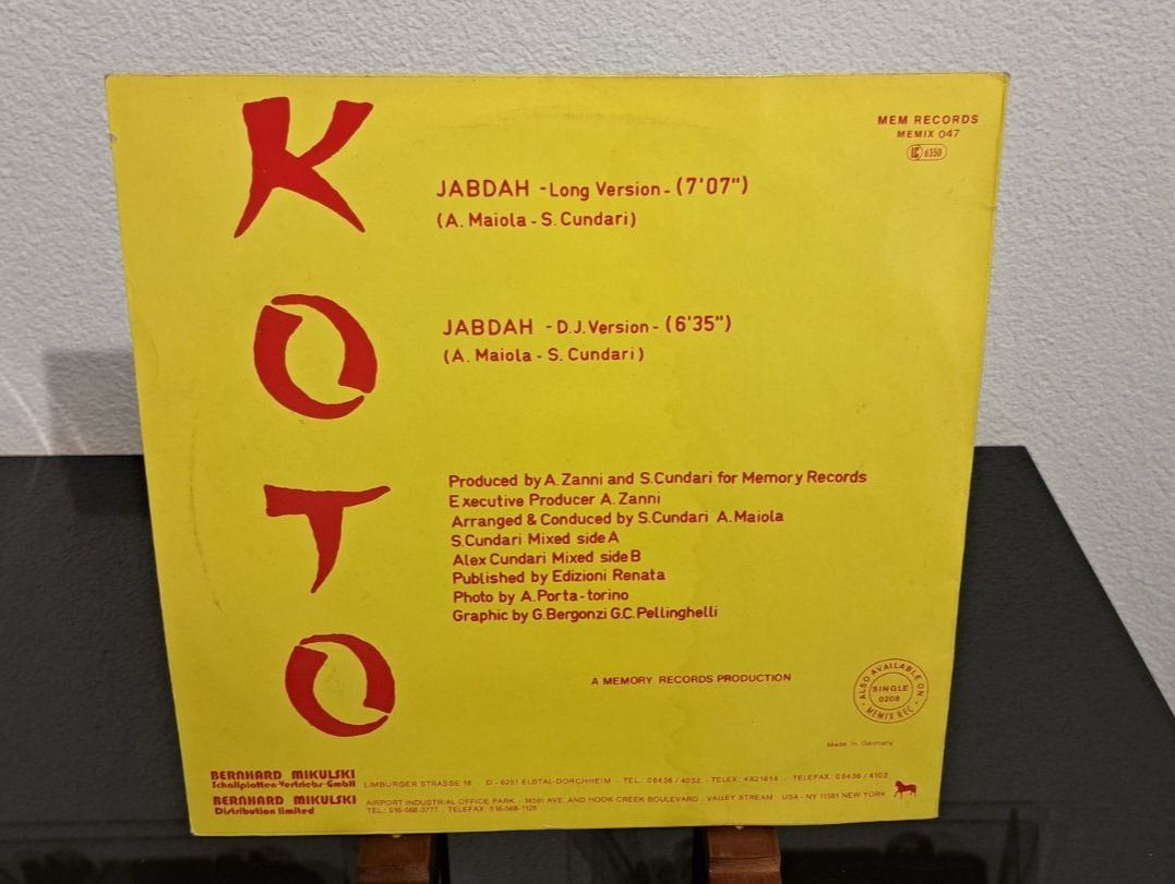 Dischi in vinile: KOTO JABDAH Maxi Single VG/VG – Usato da Günsberg venduto da Fleder4 1