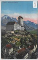 Sargans - Schloss mit Falknis - Litho