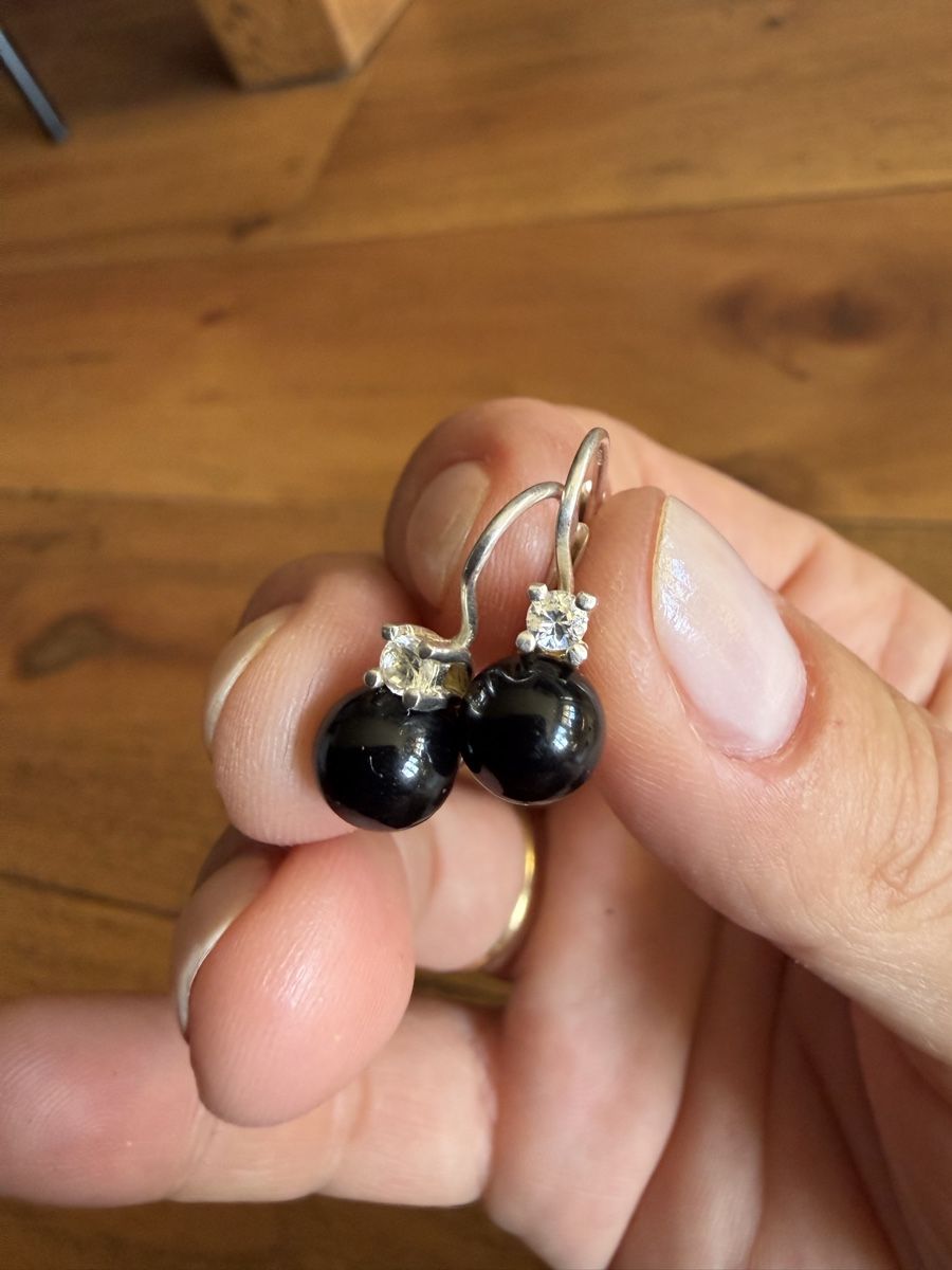 Orecchini pendenti & Orecchini a lobo: Orecchini argento 925 pietra nera e zirconia – Usato da Cademario venduto da Iby_30 6