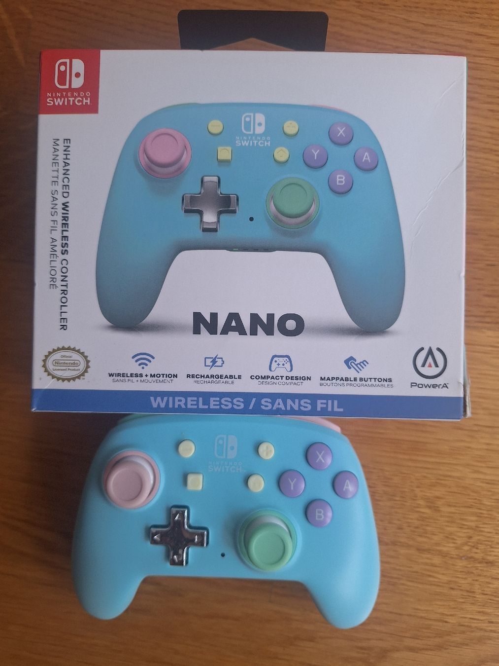 Nintendo Konsolen: "Cotton candy" Nano Wireless Controller Nintendo Switch Blue – Gebraucht aus Genève von fab_9dns 1