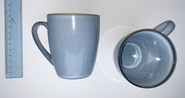 NEU OV 2 Mug -Tassen graublau Geschirr Cup spülmaschinenfest