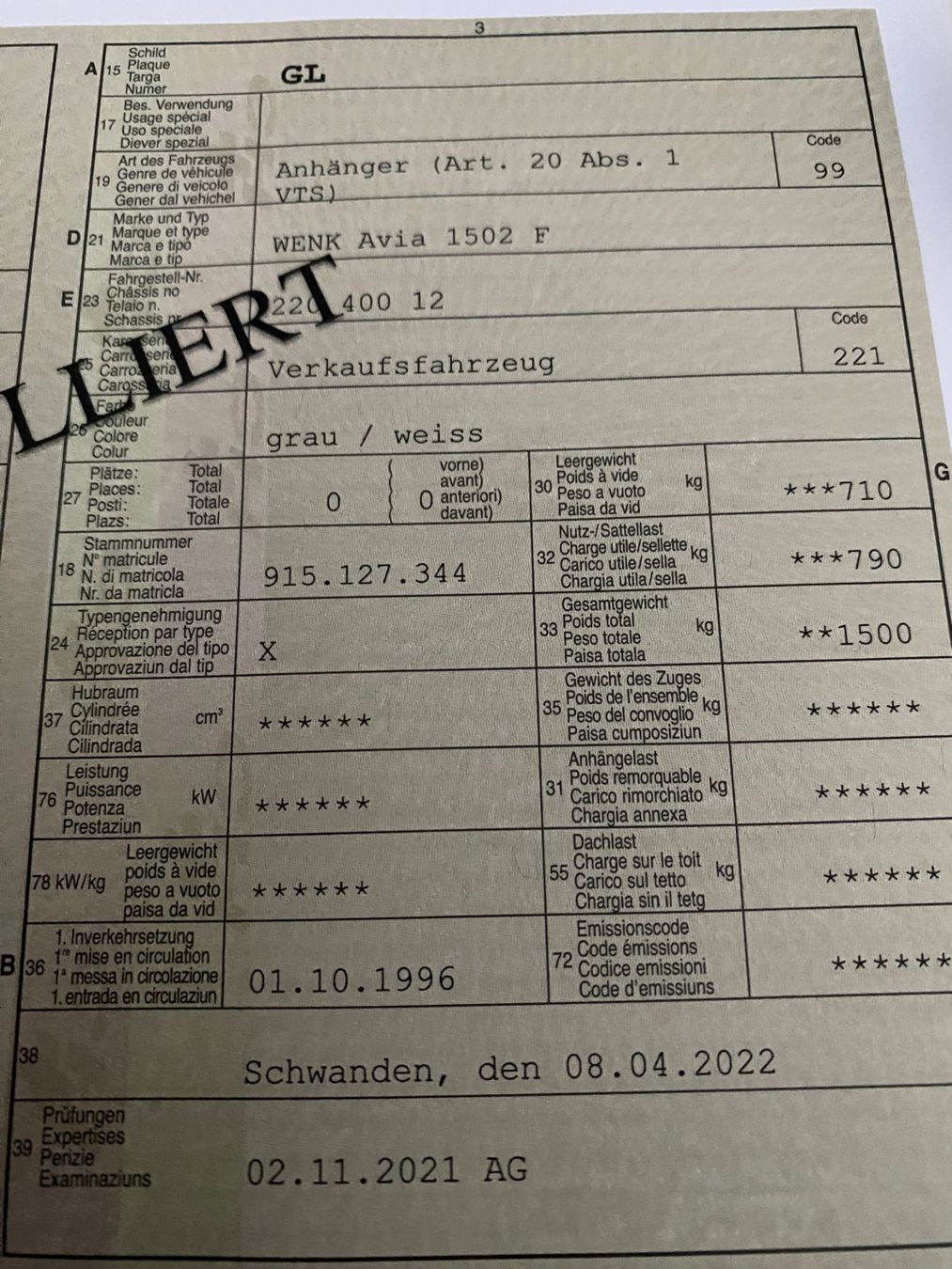 Wenk Anhänger: Verkaufsanhänger – Gebraucht aus Arbon von Saemis 9
