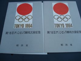 Japan Olympia Tokyo 1964, 2 Folder mit Block **/o