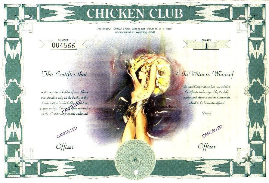 Documenti: Chicken Club - 1992 – Usato da Solothurn venduto da Sgasche
